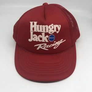 Vintage Hungry Jack Pillsbury Racing Team Rope Braid Snapback Red Hat Cap
